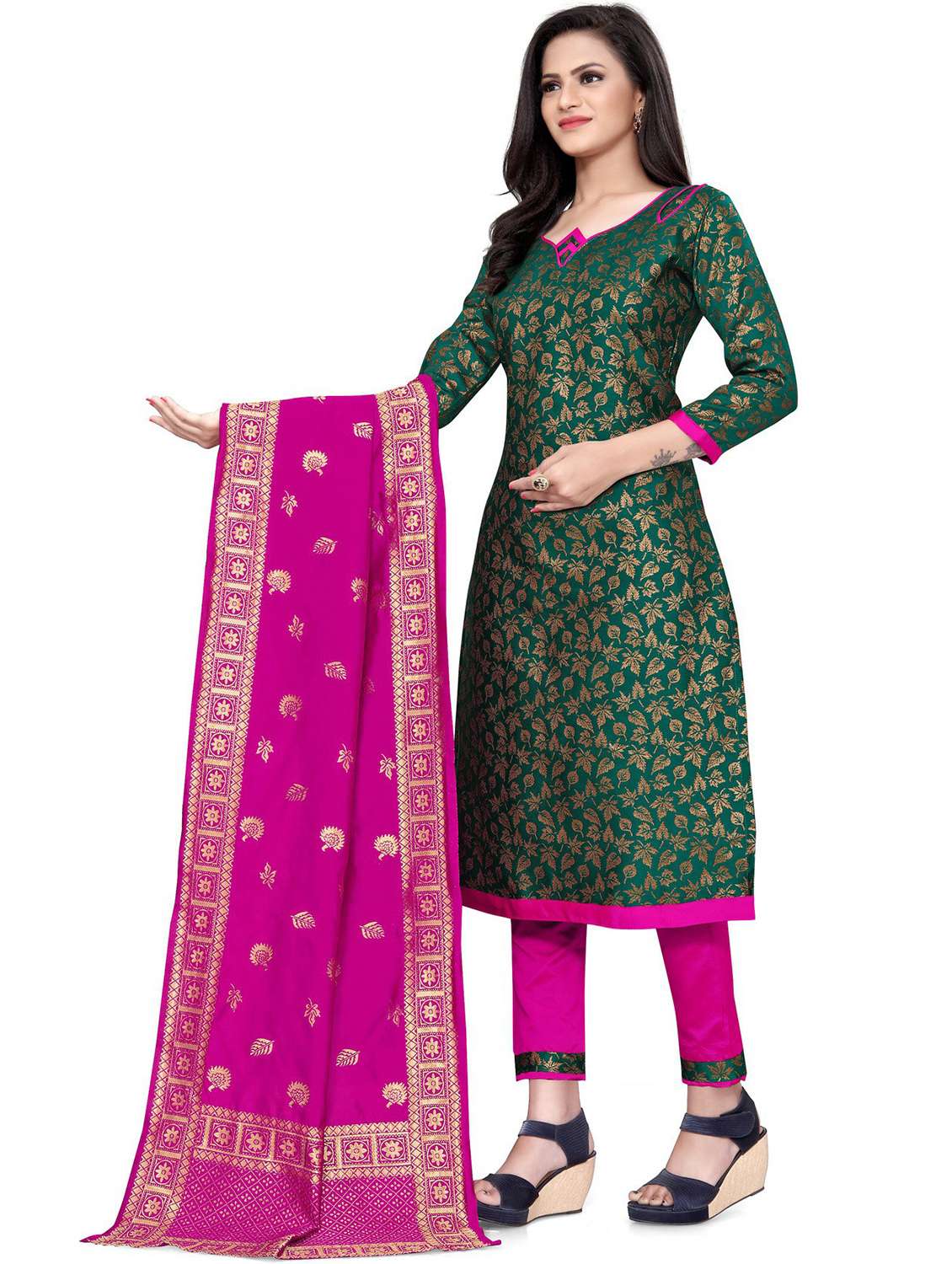 self design unstitched suit set  - 20196490 -  Standard Image - 1