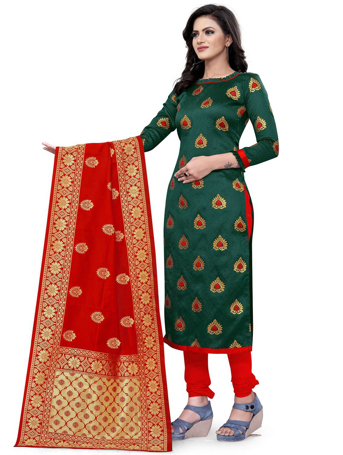 Self Design Unstitched Suit Set - 20196492 -  Standard Image - 1