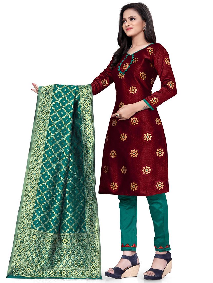 self design unstitched suit set - 20196548 - Standard Image - 1