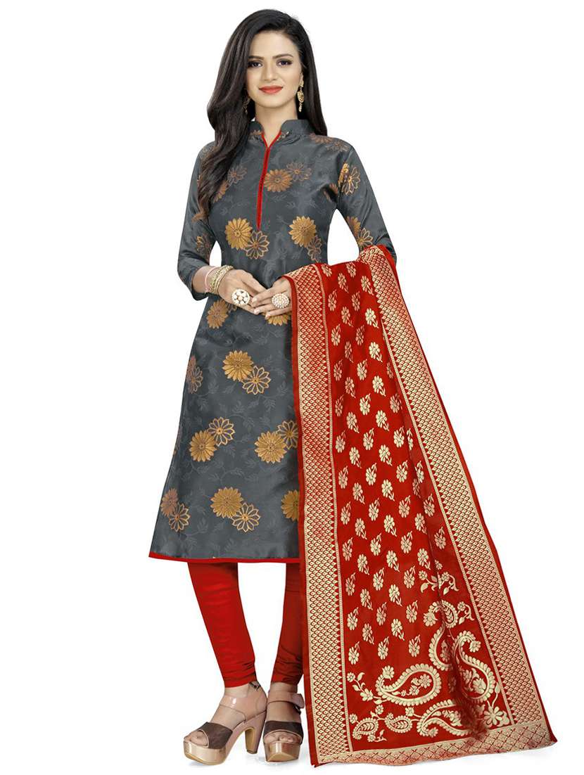 self design unstitched suit set 