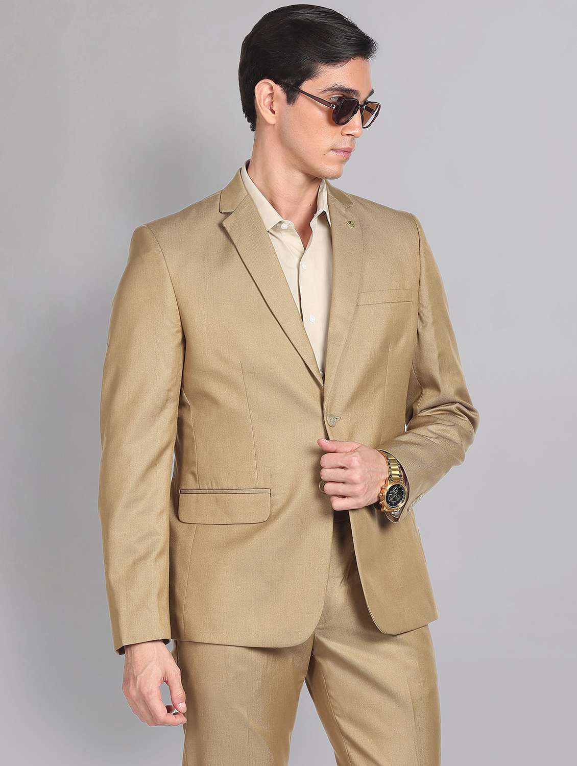 men's single breasted 2 piece suit set