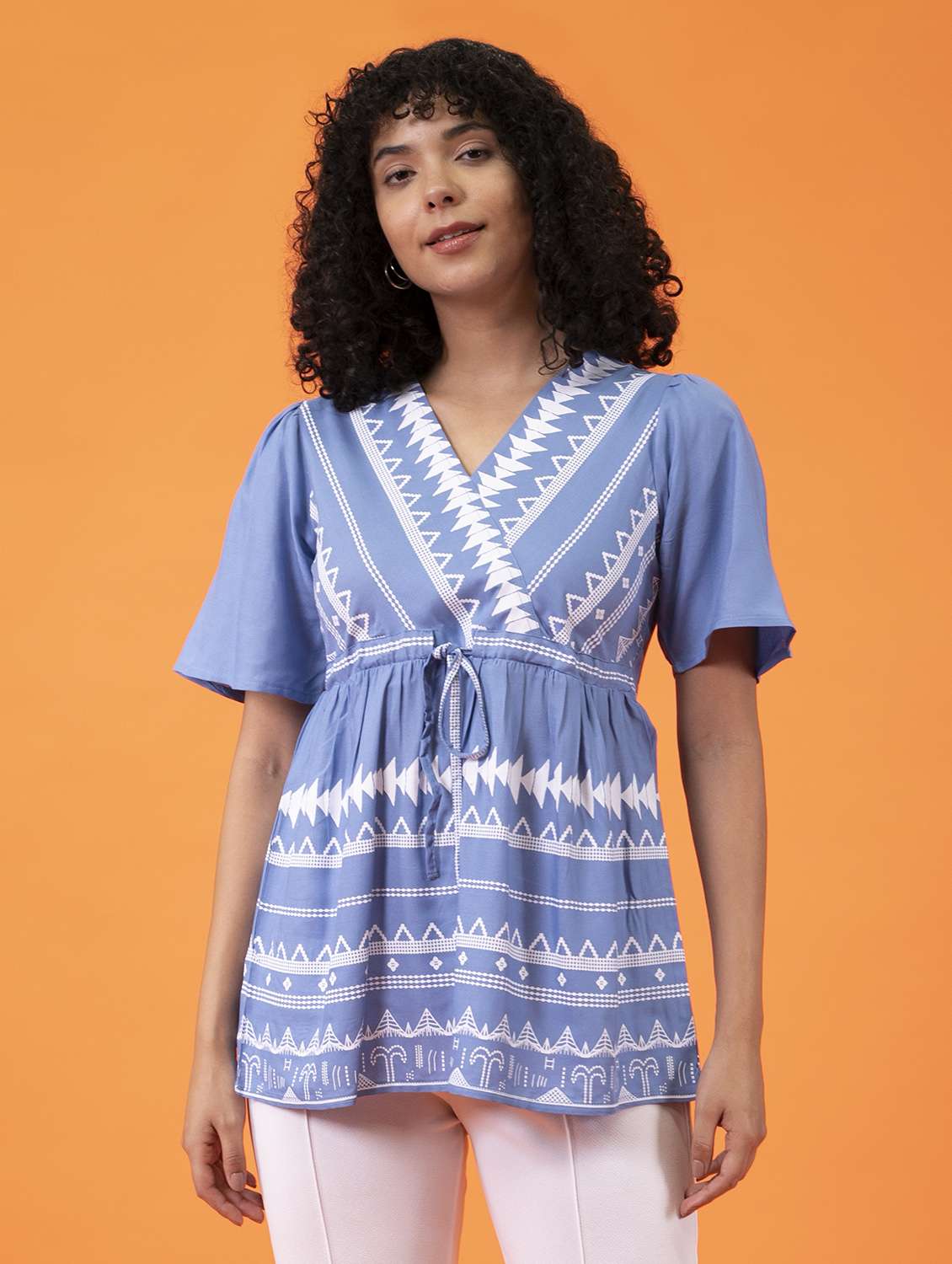 women's peplum round neck top - 20196870 -  Standard Image - 1