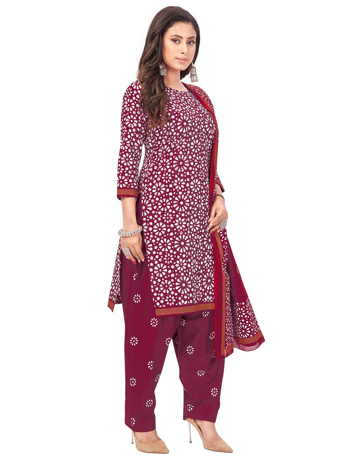 printed unstitched salwar suit set - 20196909 - Standard Image - 1