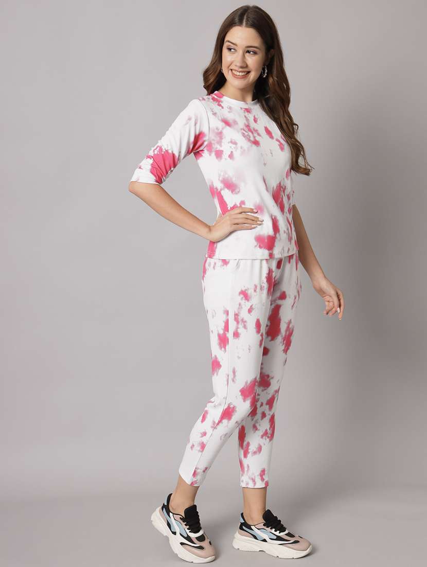 women printed t-shirt and jogger co-ords  - 20197067 -  Standard Image - 1