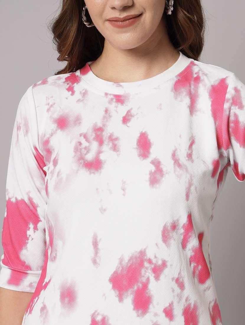 women printed t-shirt and jogger co-ords  - 20197067 -  Standard Image - 4