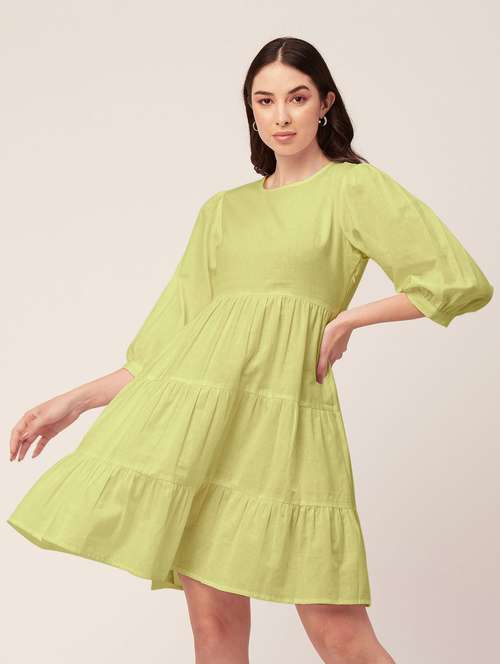 women's tiered dress solid dress - 20197282 -  Standard Image - 0