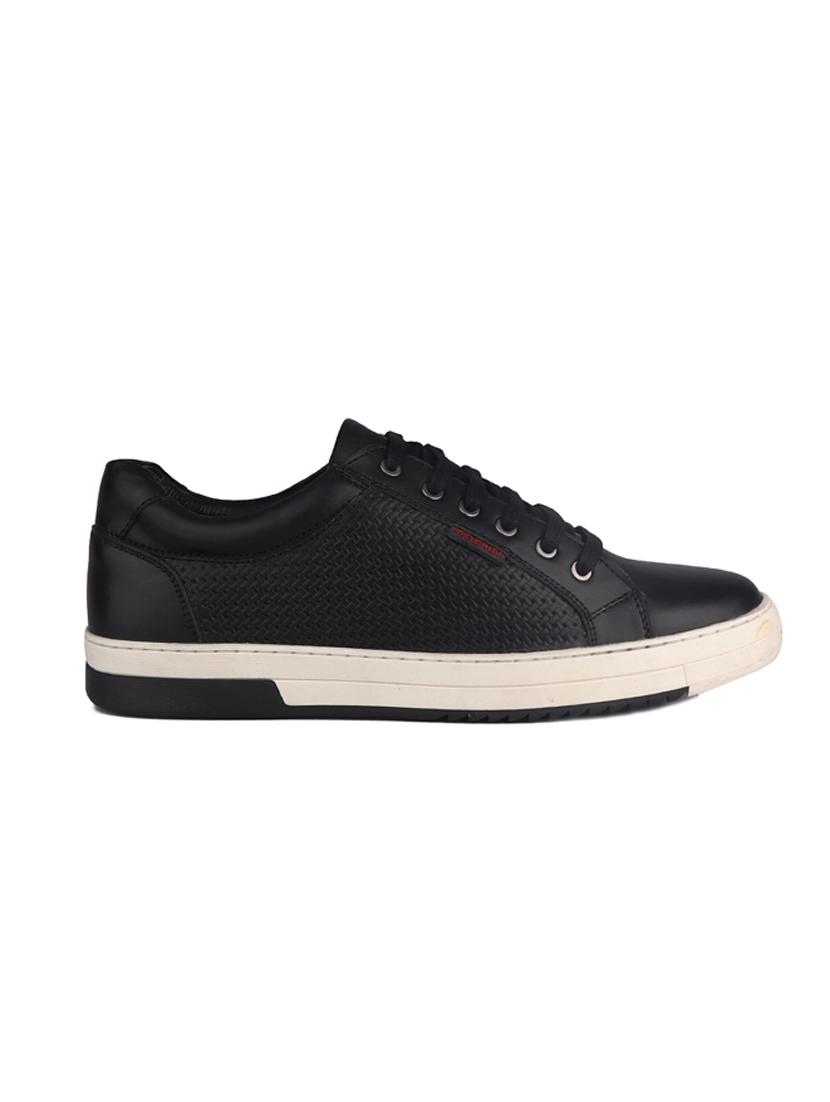 black leather lace up sneakers - 20198331 -  Standard Image - 1