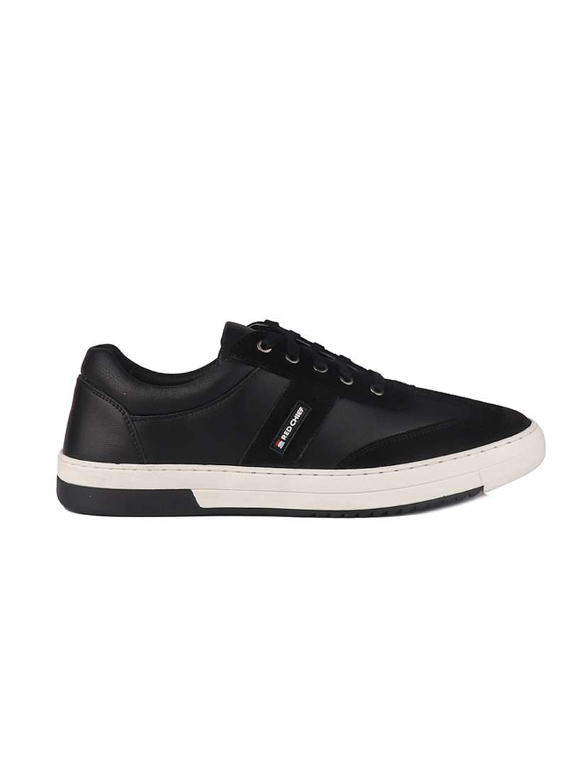 black leather lace up sneakers - 20198332 -  Standard Image - 1