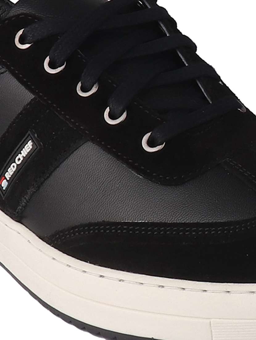 black leather lace up sneakers - 20198332 -  Standard Image - 4