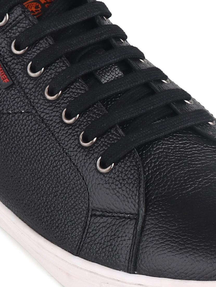 black leather lace up sneakers - 20198342 - Standard Image - 4