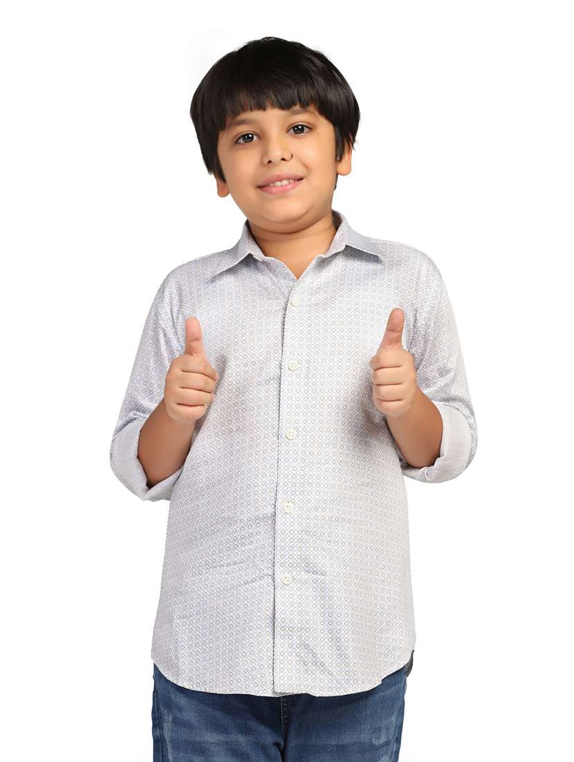 grey printed long sleeves shirt