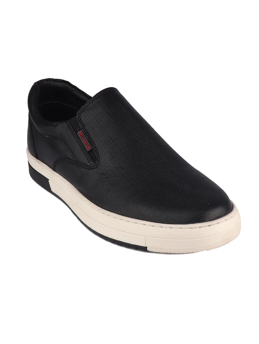 black leather slip on sneakers - 20198364 - Standard Image - 1
