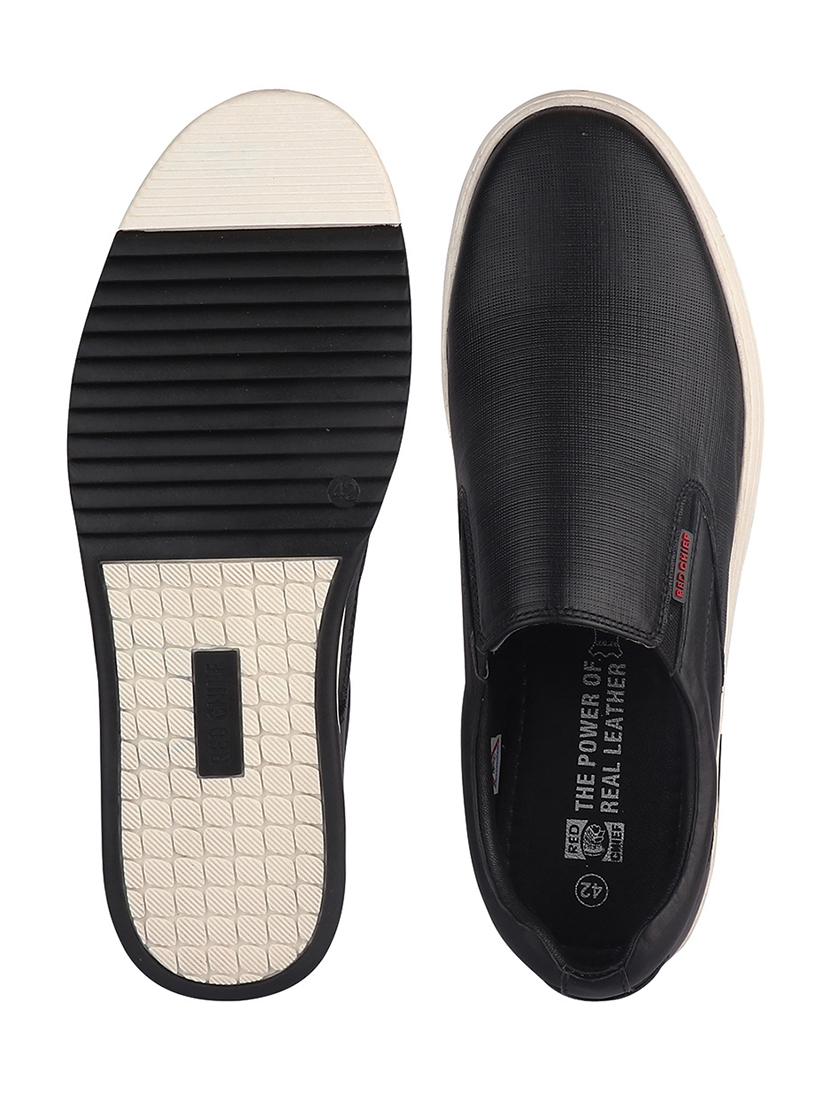 black leather slip on sneakers - 20198364 - Standard Image - 4