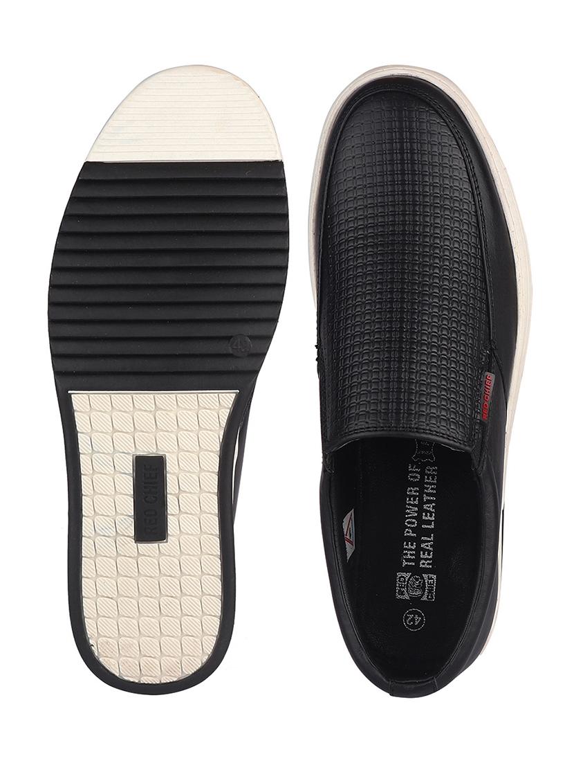 black leather slip on sneakers - 20198366 - Standard Image - 4