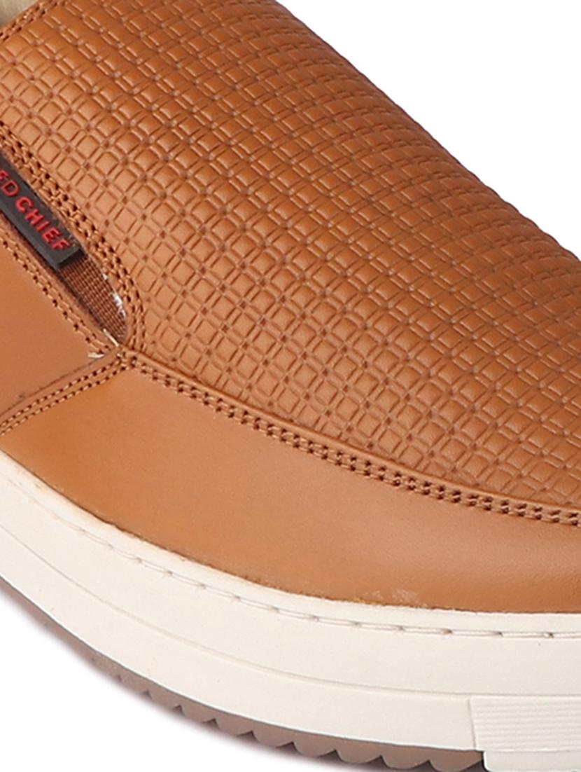 tan leather slip on sneakers - 20198367 - Standard Image - 4