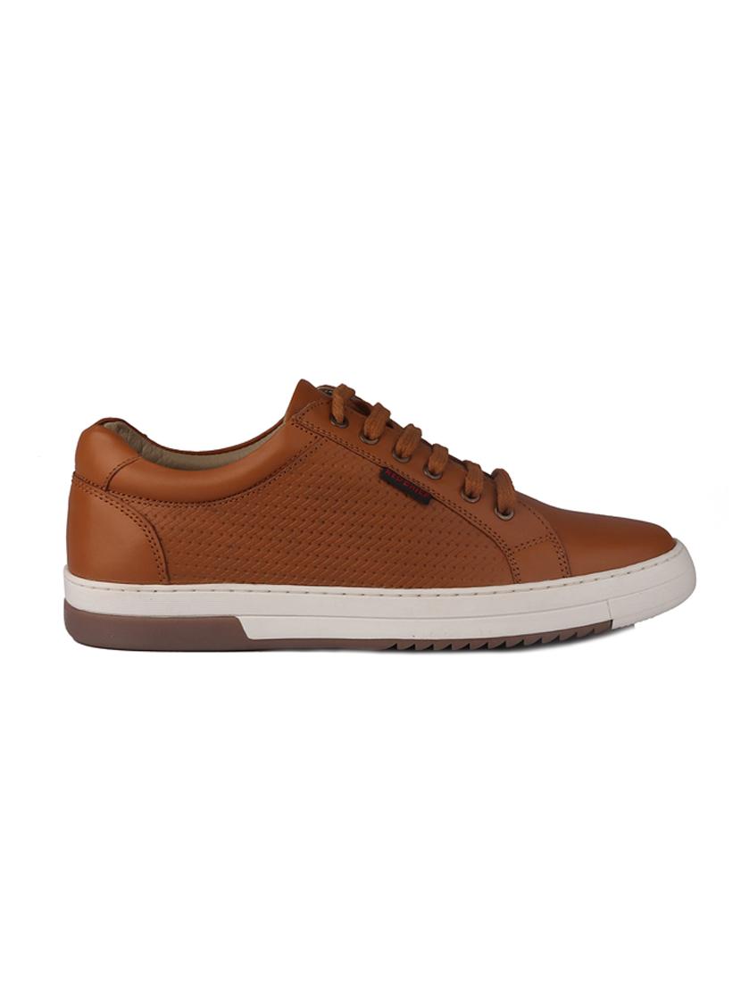 tan leather lace up sneakers - 20198372 -  Standard Image - 1