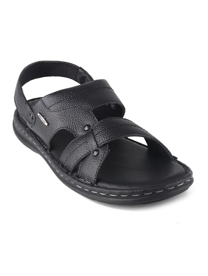 black leather back strap sandals - 20203224 -  Standard Image - 1