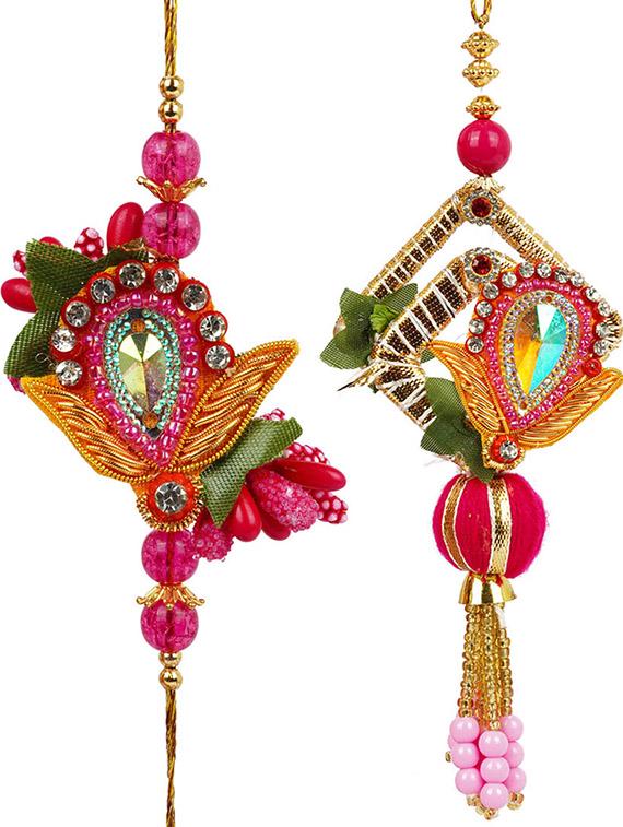 crazy corner set of 2 beads detailed rakhi - 20203522 - Standard Image - 1