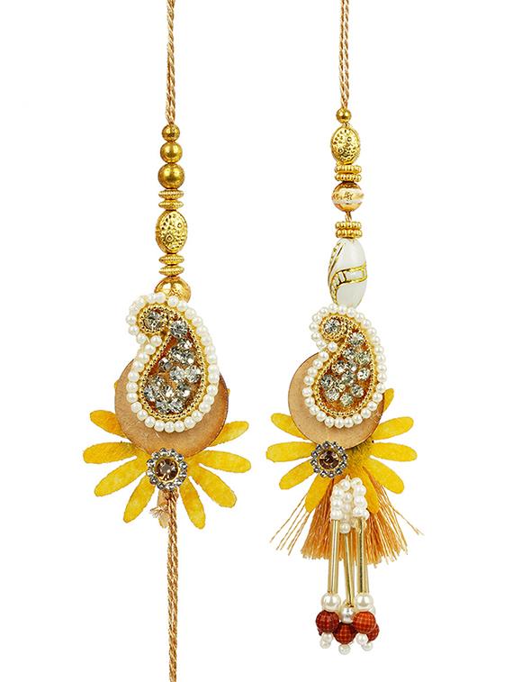 crazy corner set of 2 beads detailed rakhi - 20203523 -  Standard Image - 1