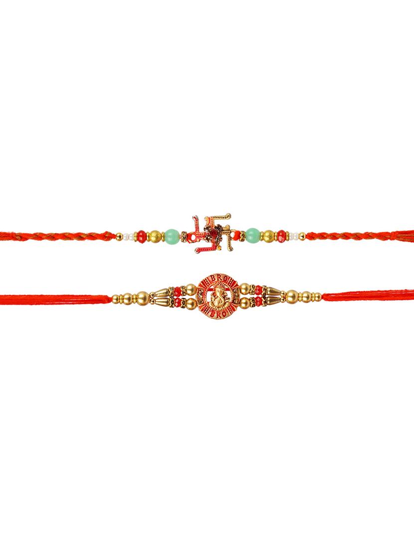 crazy corner set of 2 beads detailed rakhi - 20203530 -  Standard Image - 1
