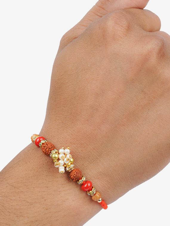 crazy corner set of 2 beads detailed rakhi - 20203531 - Standard Image - 4