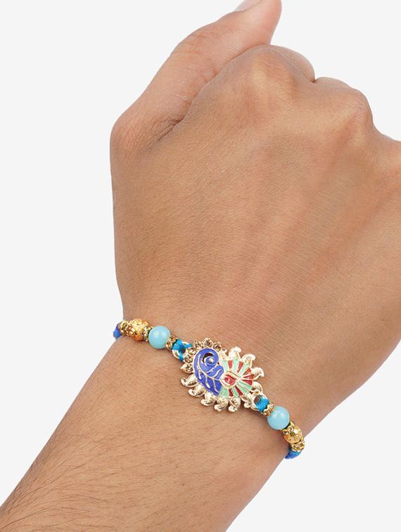 crazy corner set of 2 beads detailed rakhi - 20203533 - Standard Image - 4