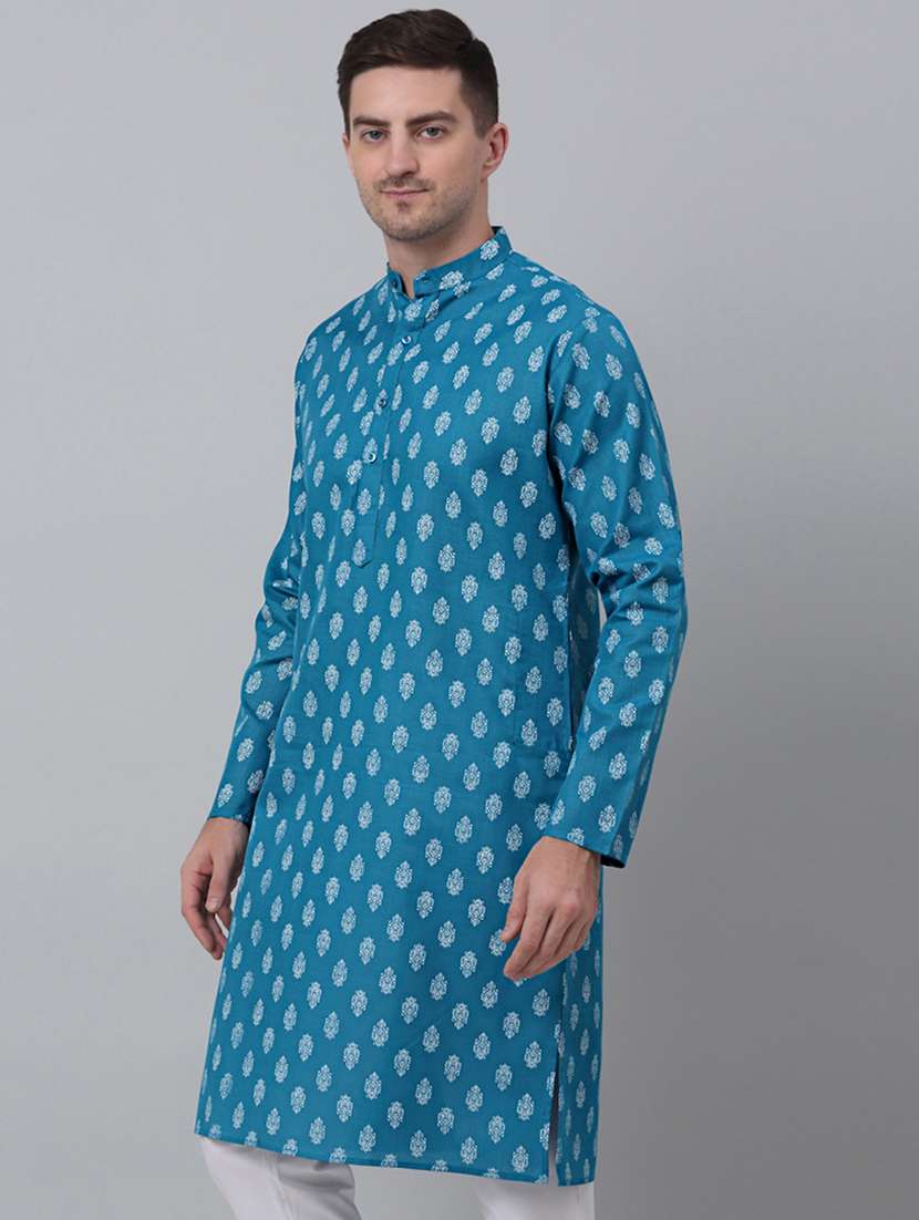 mandarin neck printed long kurta