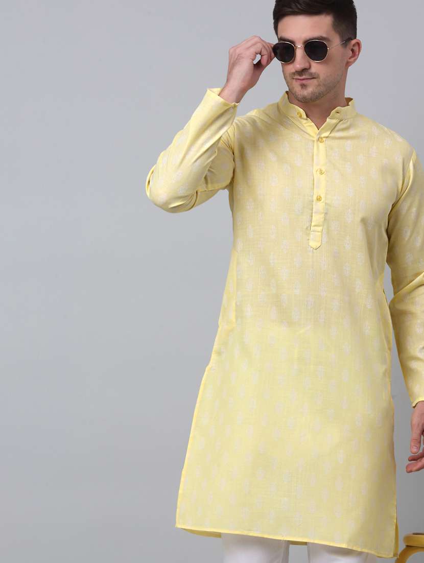mandarin neck printed long kurta - 20204742 -  Standard Image - 1