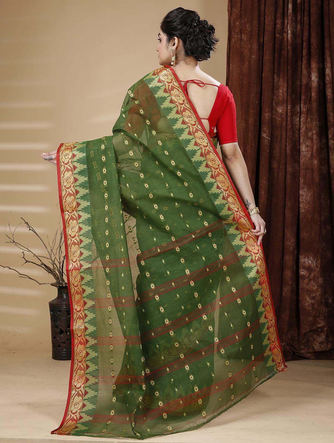 women's self design olive colored saree - 20205124 - Standard Image - 1