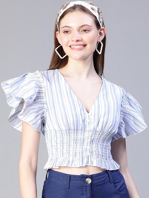 women's blouson v neck top - 20206483 -  Standard Image - 0