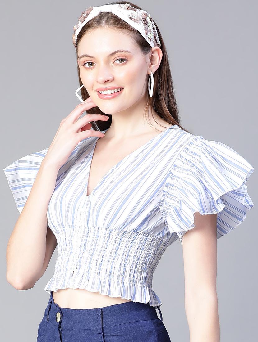 women's blouson v neck top - 20206483 -  Standard Image - 1