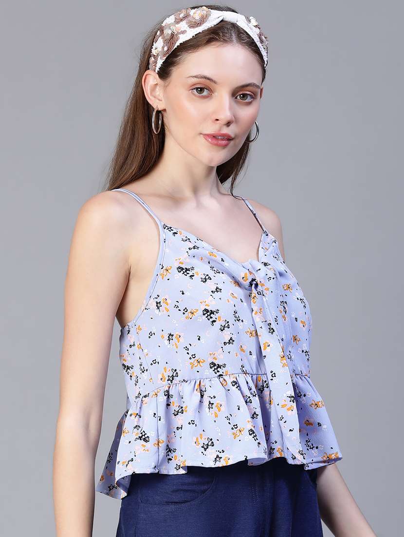 women's peplum shoulder strap top - 20206492 -  Standard Image - 1