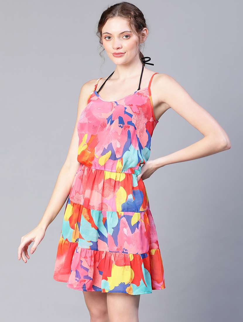 women's tiered dress abstract dress - 20206566 -  Standard Image - 1
