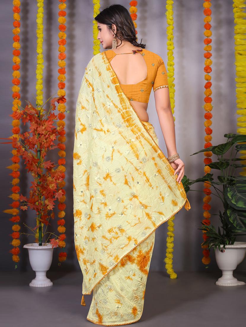 printed saree with blouse piece - 20206903 - Standard Image - 1