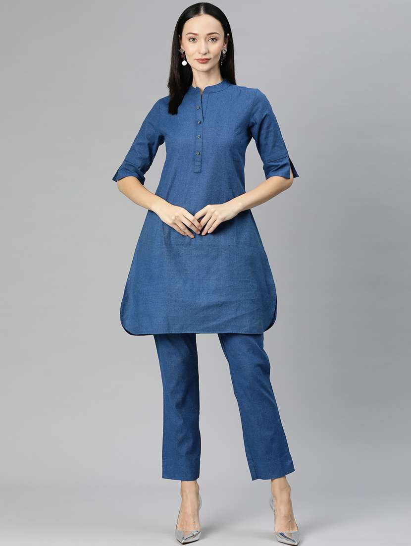 solid cotton top and trouser co-ord set