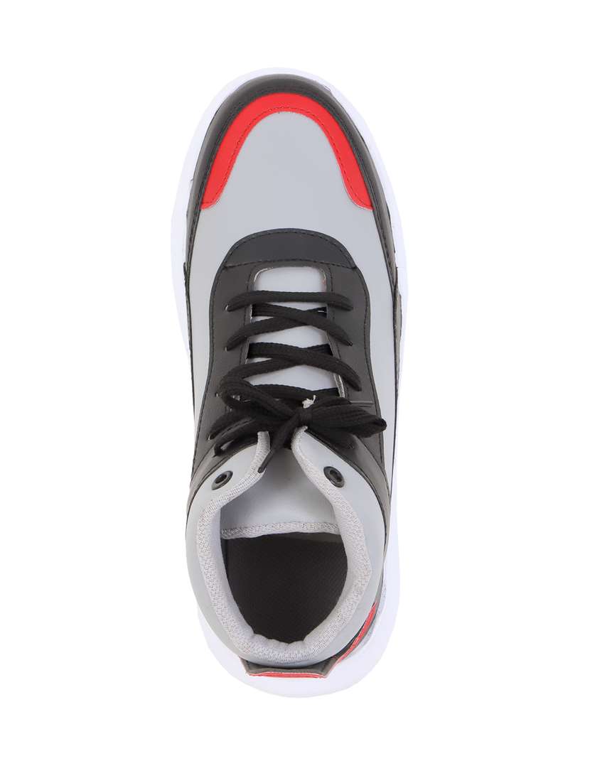 black lace up high ankle casual sneakers - 20209269 -  Standard Image - 4