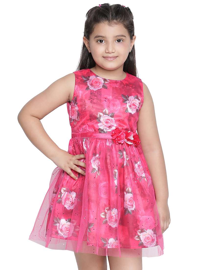 girls round neck sleeveless frock