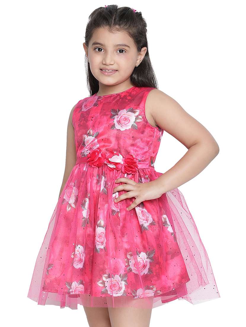 girls round neck sleeveless frock - 20209364 -  Standard Image - 1