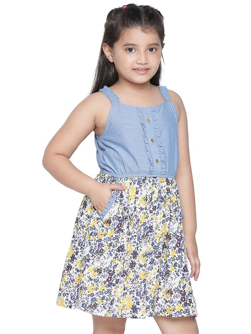girls square neck sleeveless frock - 20209370 - Standard Image - 1