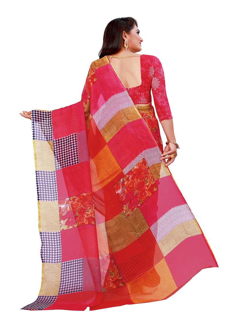 pack of 2 printed sarees with blouse - 20209404 -  Standard Image - 1