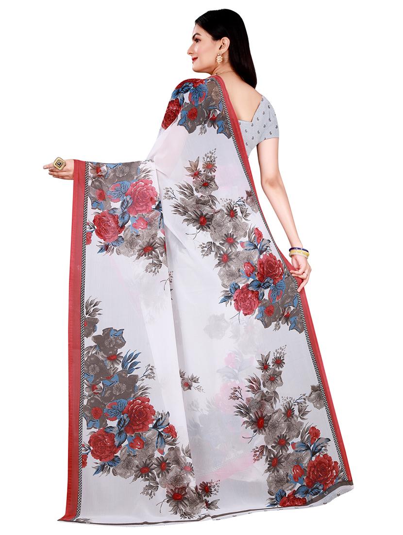 pack of 2 printed sarees with blouse - 20209408 - Standard Image - 1