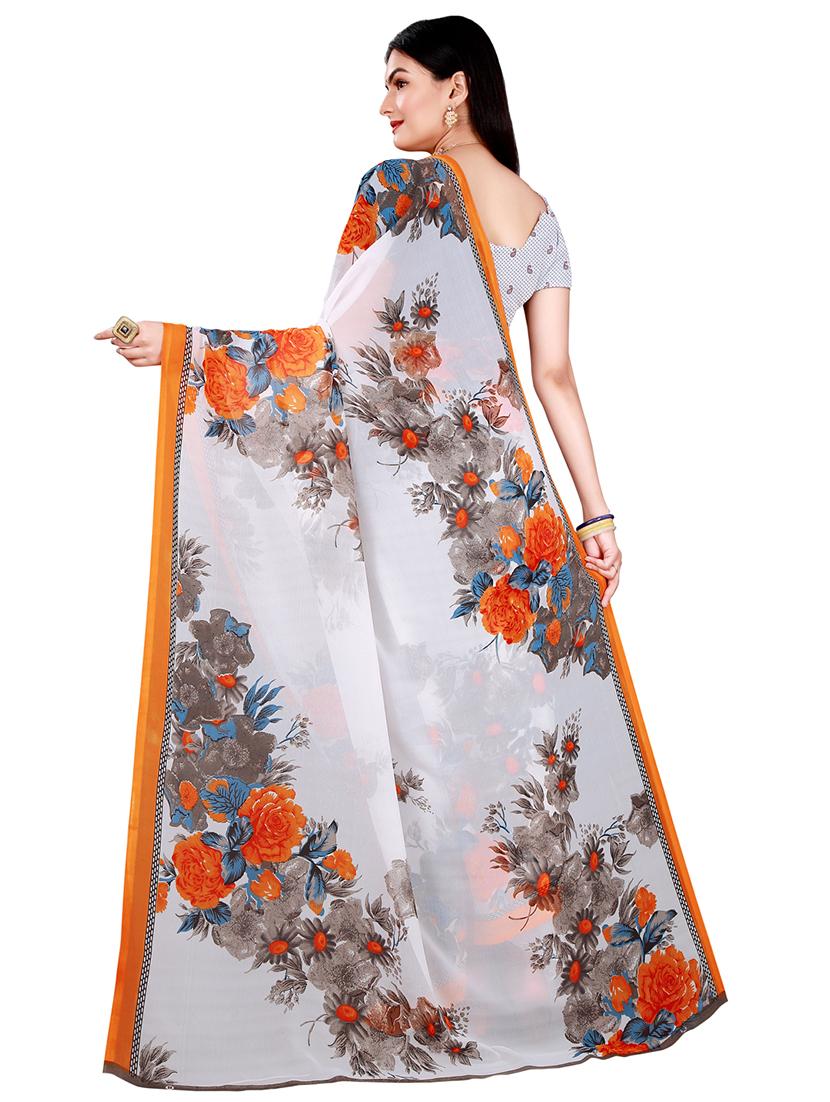pack of 2 printed sarees with blouse - 20209410 - Standard Image - 1