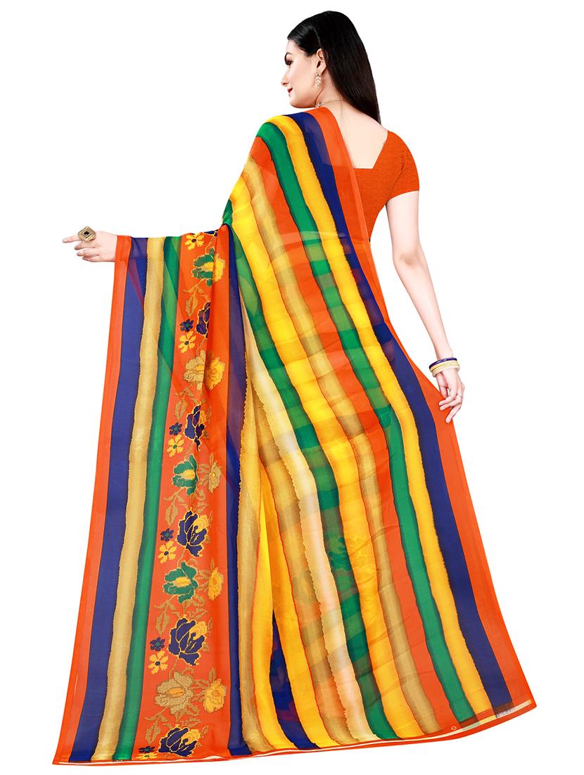 pack of 2 printed sarees with blouse - 20209449 -  Standard Image - 1