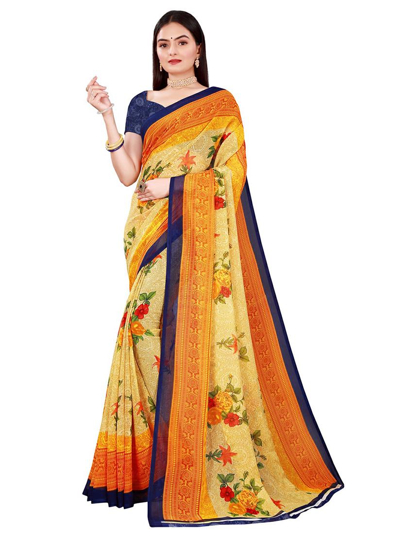 pack of 2 printed sarees with blouse - 20209763 -  Standard Image - 1