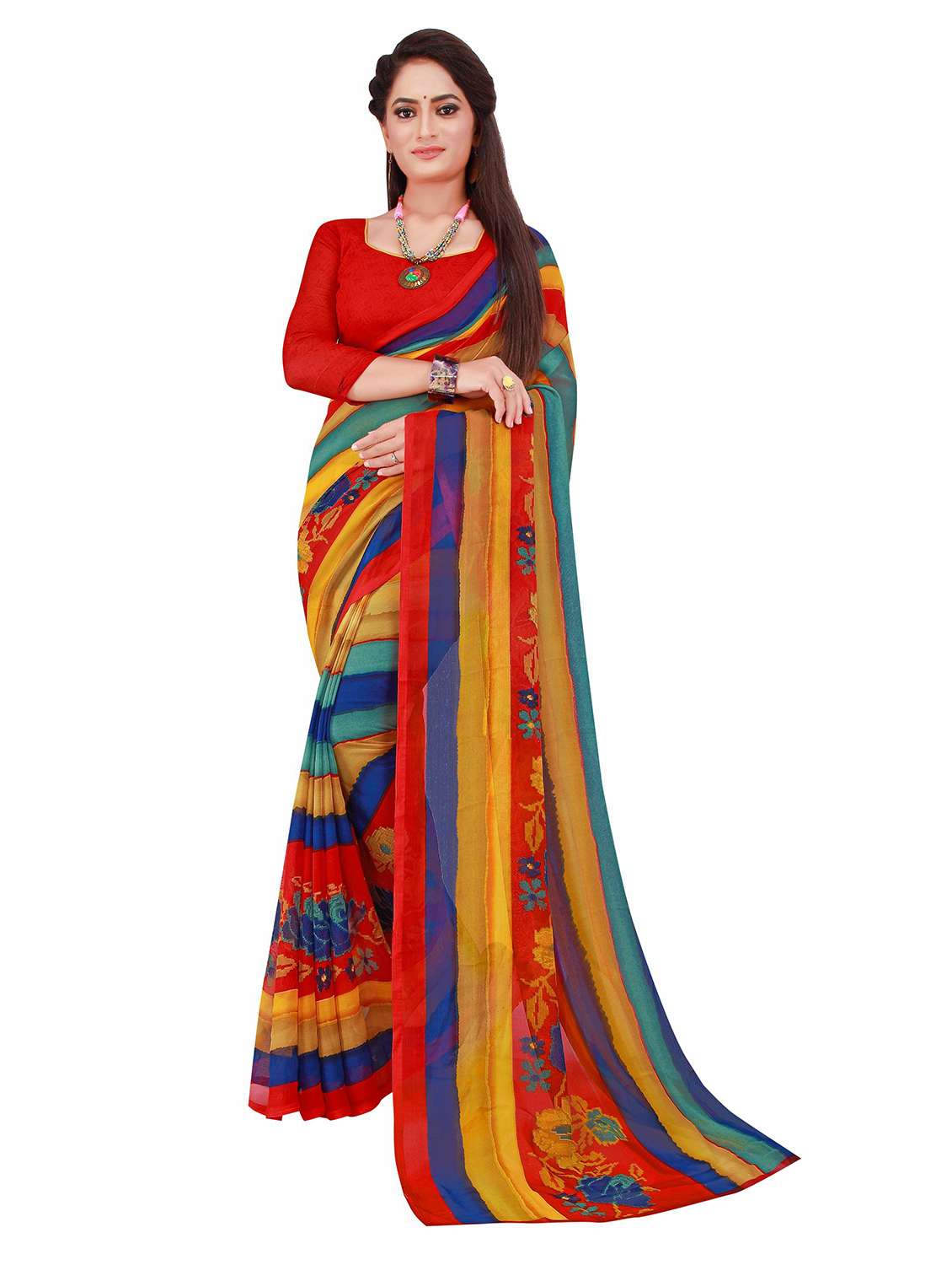 women's saree combo with blouse - 20209780 -  Standard Image - 1