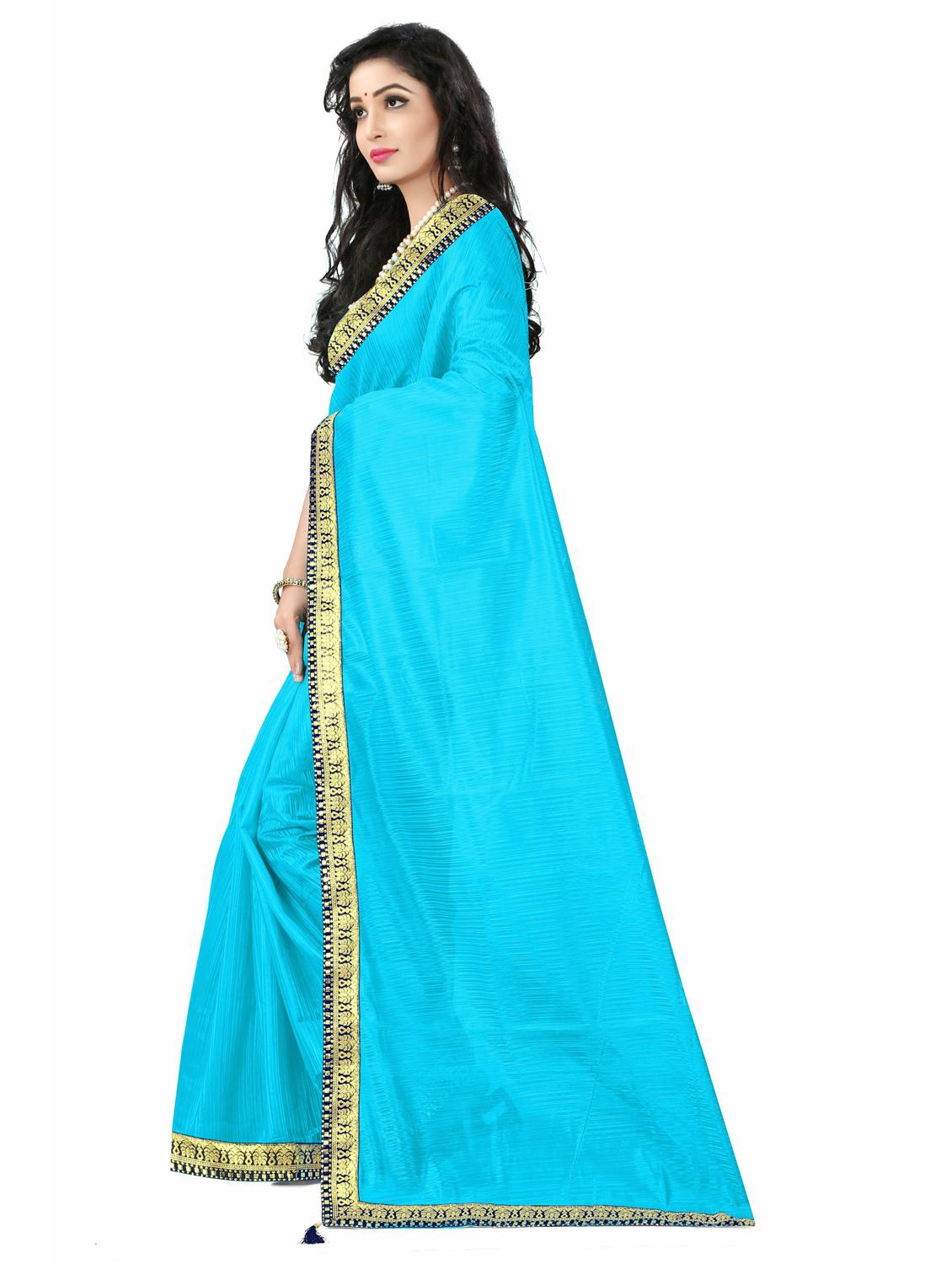 solid bordered saree - 20209861 - Standard Image - 1