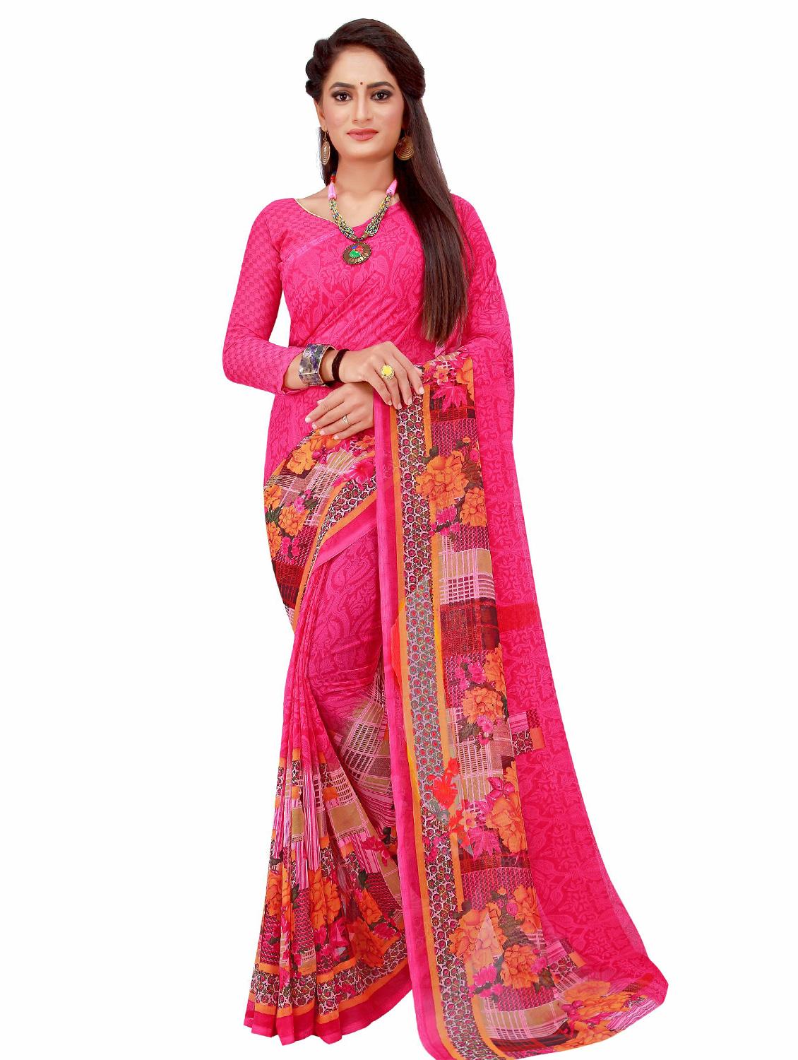 pack of 2 printed saree with blouse - 20209993 -  Standard Image - 1