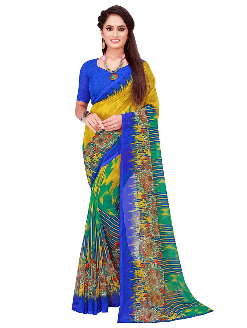 pack of 2 printed sarees with blouse - 20210016 -  Standard Image - 1