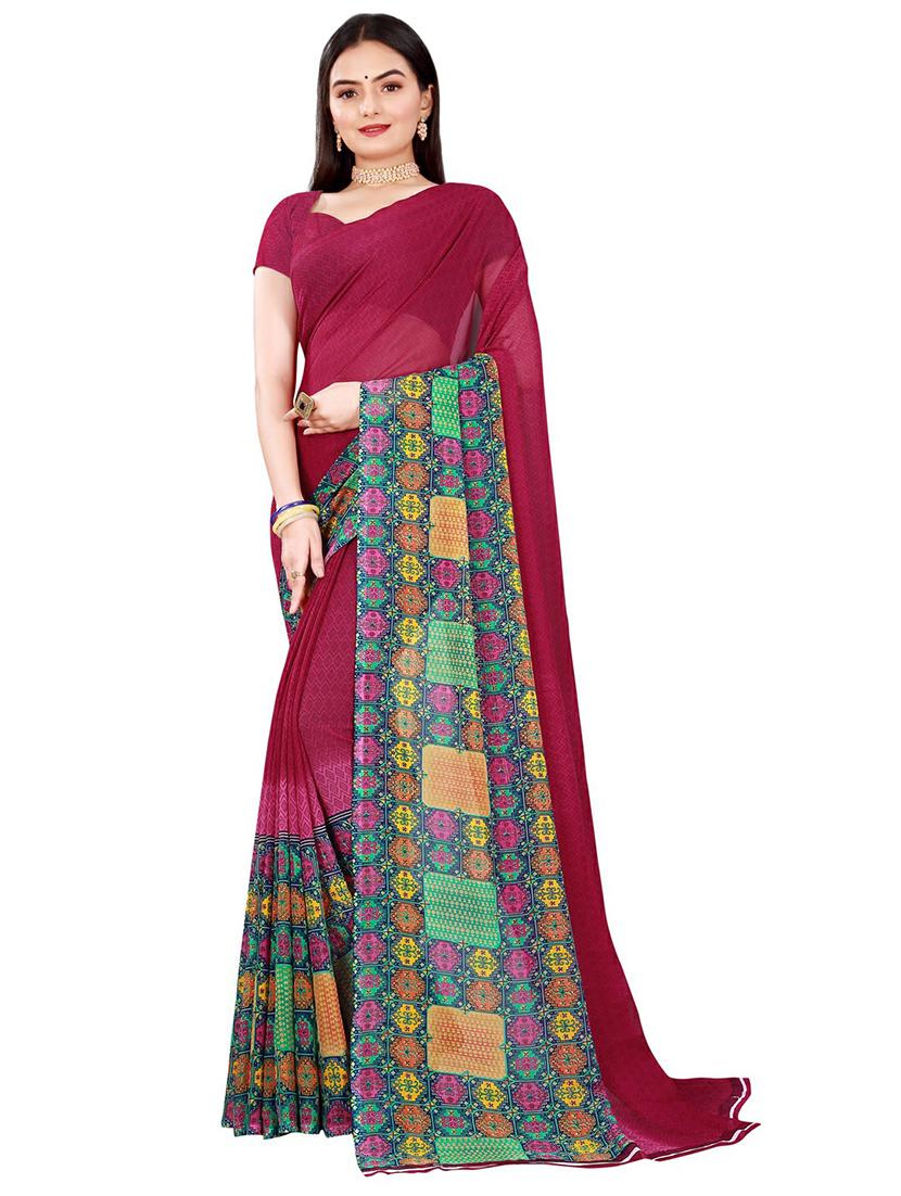 pack of 2 printed saree with blouse - 20210087 -  Standard Image - 1