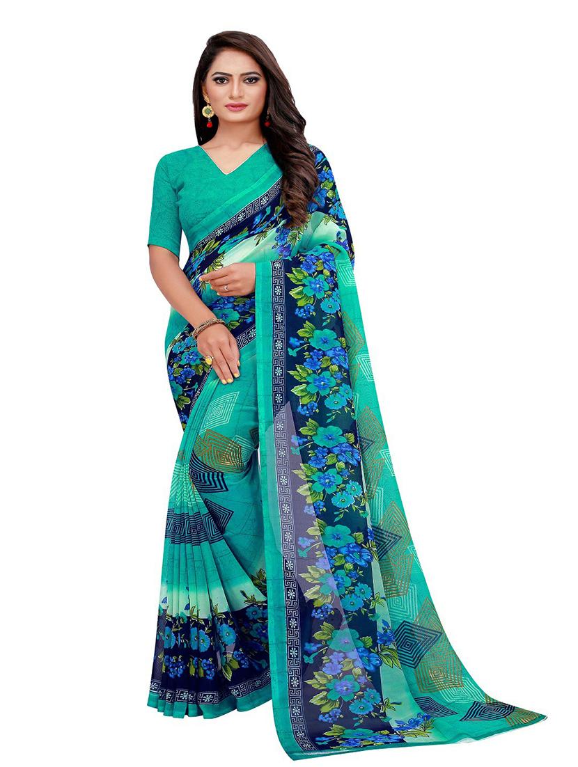 pack of 2 printed saree with blouse - 20210144 - Standard Image - 1